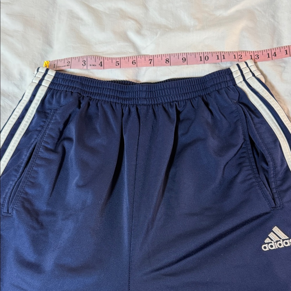 Vintage Adidas Mens Blue Joggers with White Stripes and Side Snaps - Picture 5 of 7